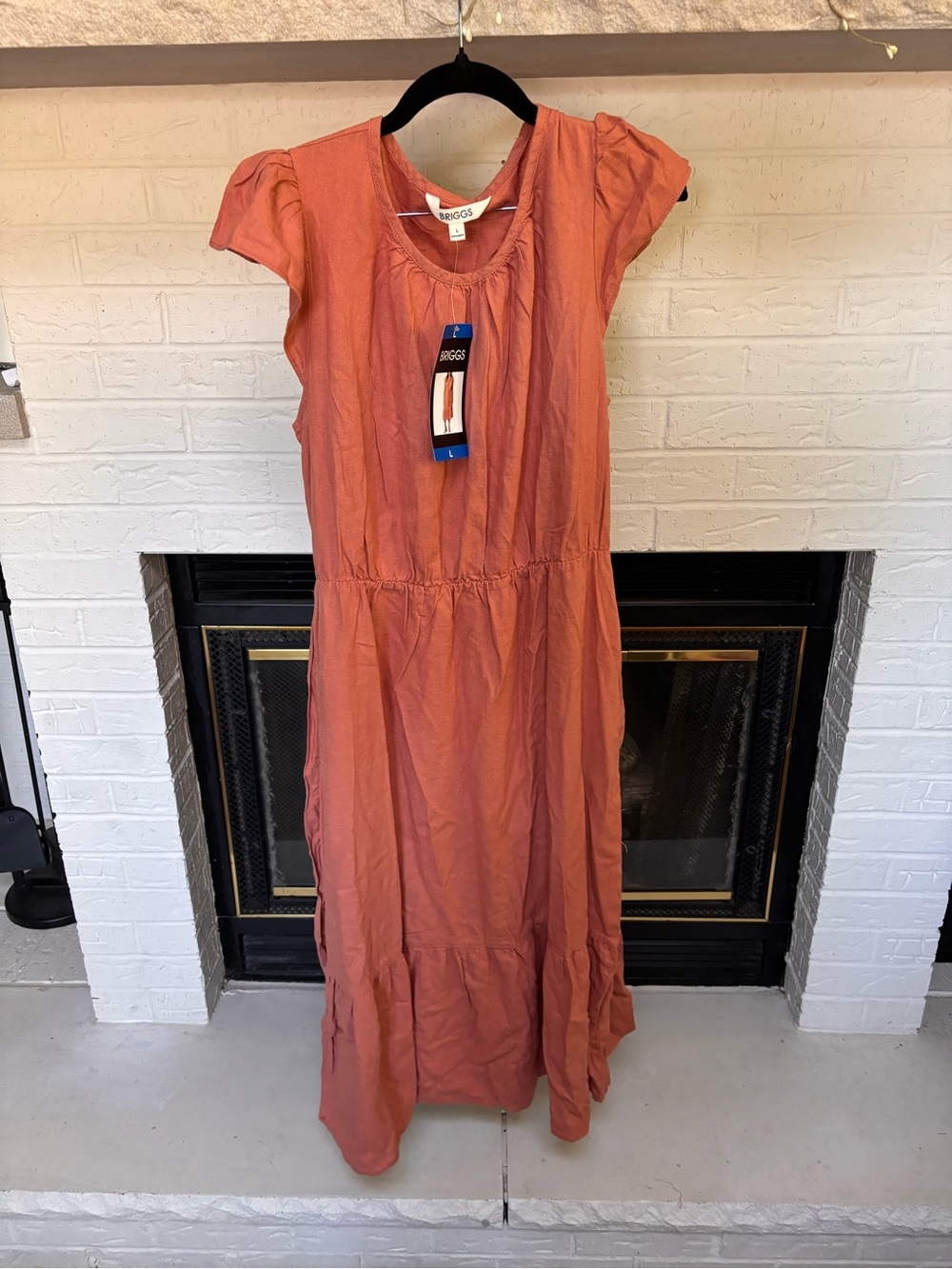 Briggs New York -Orange Tiered Maxi Dress